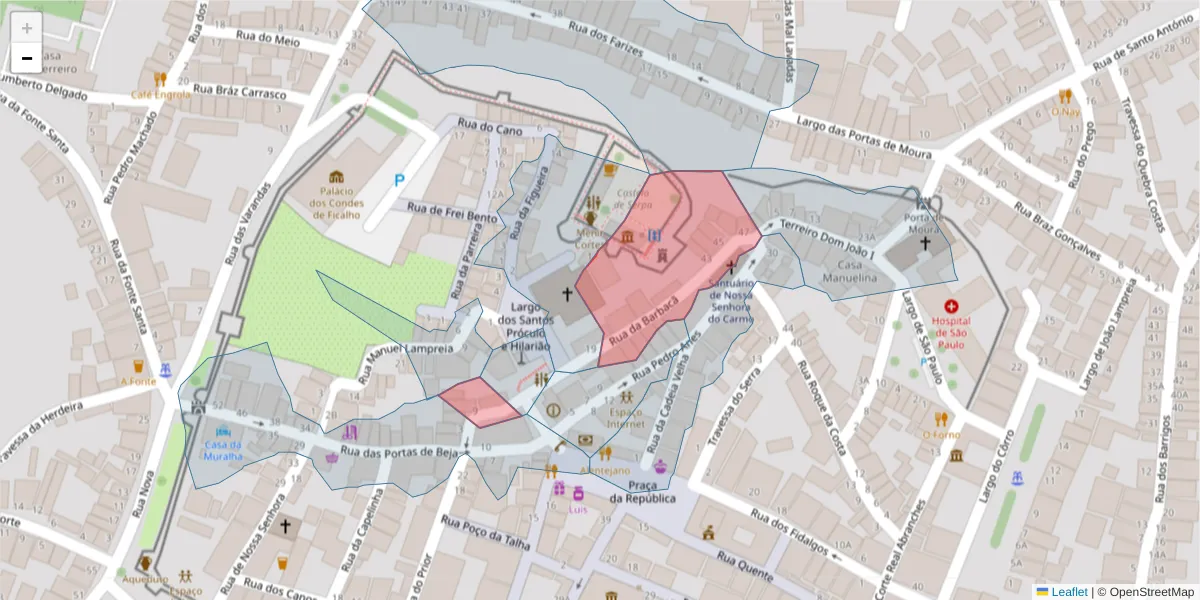 Mapa detalhado do código postal 7830-396 com limites, códigos postais vizinhos e agências dos correios