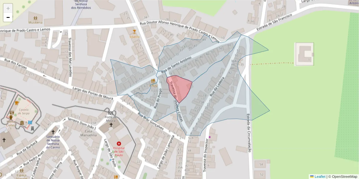 Mapa detalhado do código postal 7830-434 com limites, códigos postais vizinhos e agências dos correios