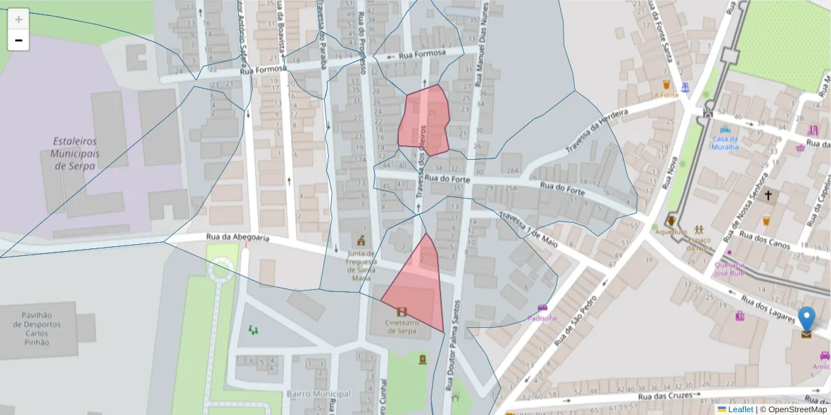 Mapa detalhado do código postal 7830-446 com limites, códigos postais vizinhos e agências dos correios