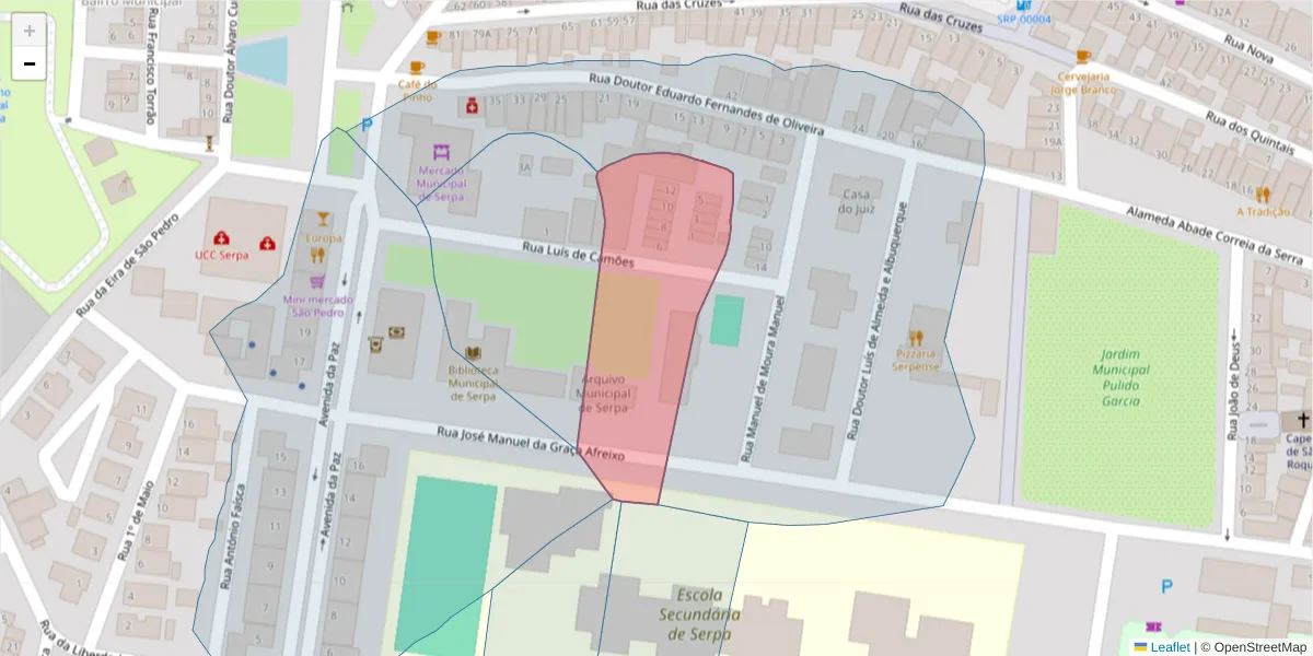 Mapa detalhado do código postal 7830-459 com limites, códigos postais vizinhos e agências dos correios