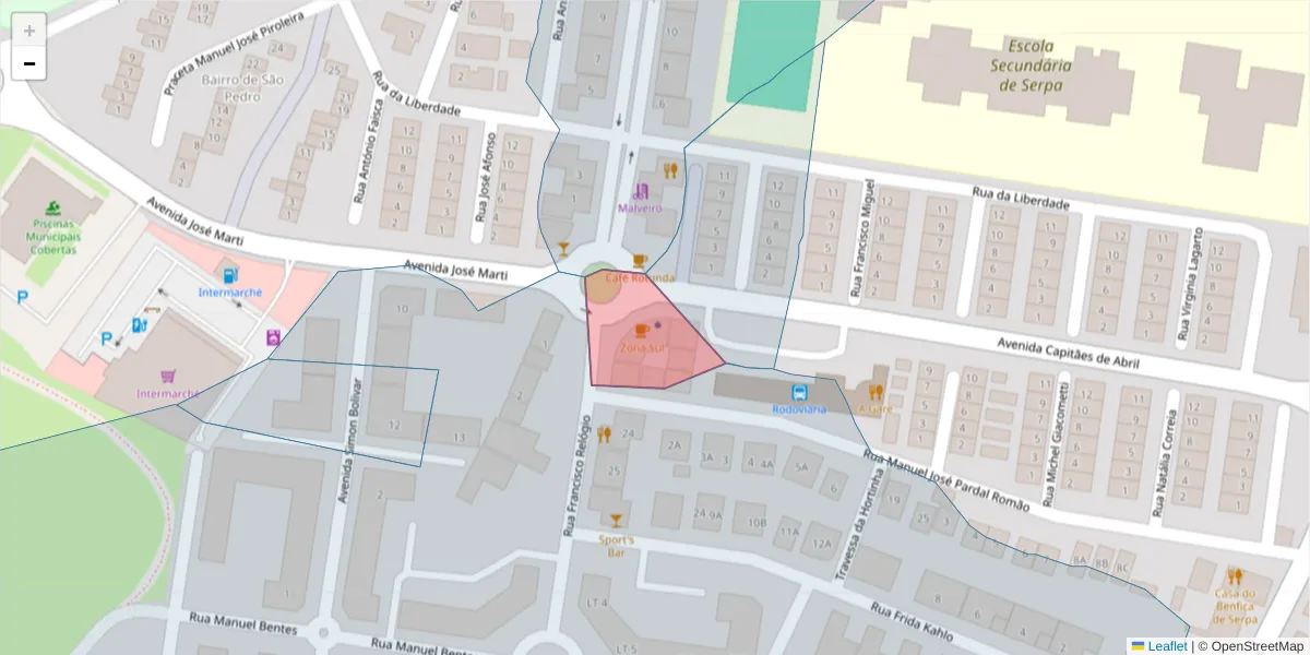 Mapa detalhado do código postal 7830-463 com limites, códigos postais vizinhos e agências dos correios