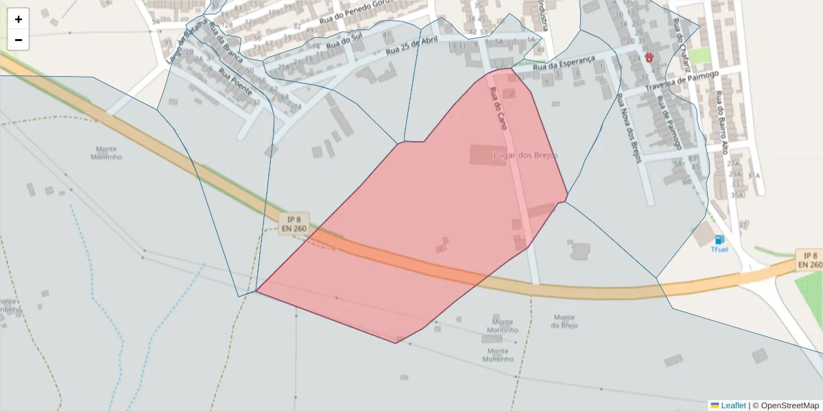 Mapa detalhado do código postal 7830-466 com limites, códigos postais vizinhos e agências dos correios