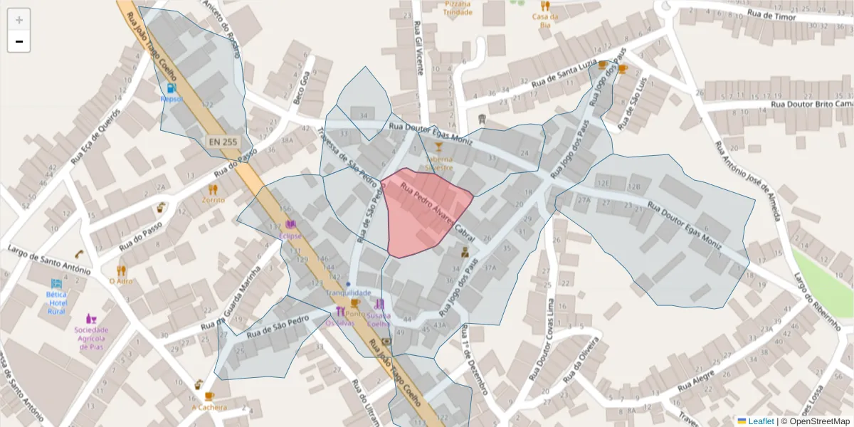 Mapa detalhado do código postal 7830-472 com limites, códigos postais vizinhos e agências dos correios