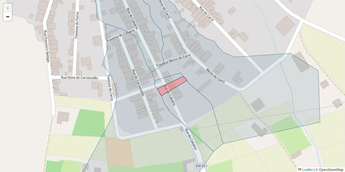 Mapa detalhado do código postal 7830-483 com limites, códigos postais vizinhos e agências dos correios