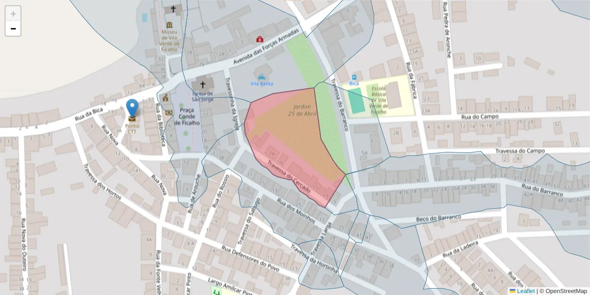 Mapa detalhado do código postal 7830-486 com limites, códigos postais vizinhos e agências dos correios