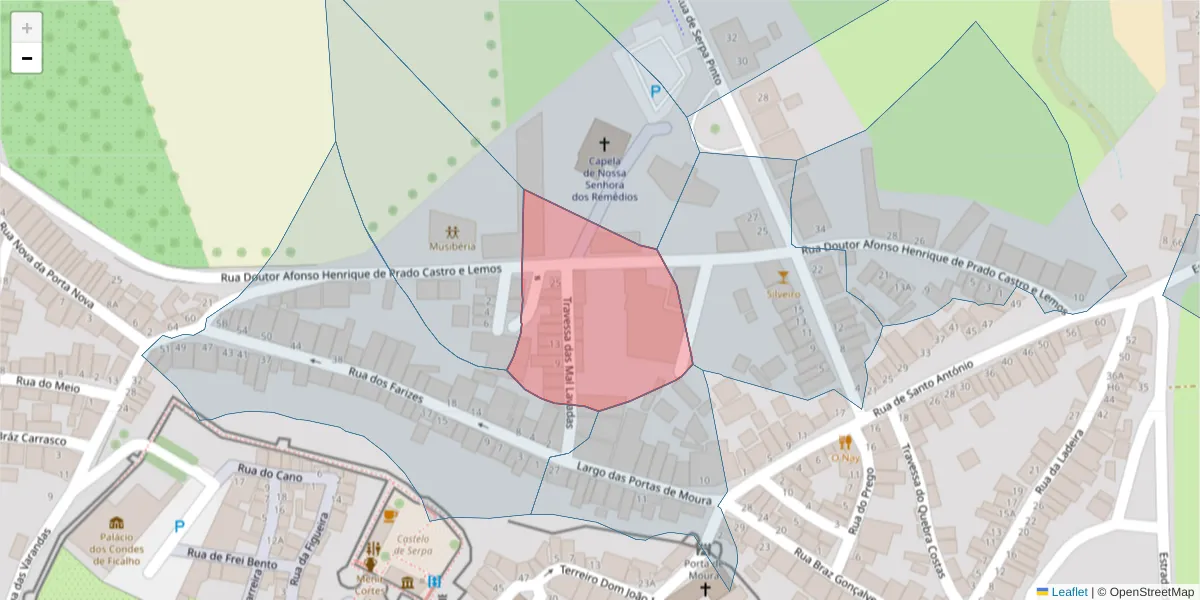 Mapa detalhado do código postal 7830-490 com limites, códigos postais vizinhos e agências dos correios