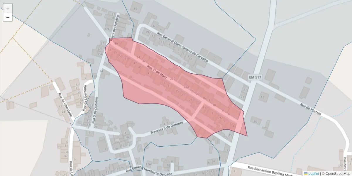 Mapa detalhado do código postal 7830-503 com limites, códigos postais vizinhos e agências dos correios