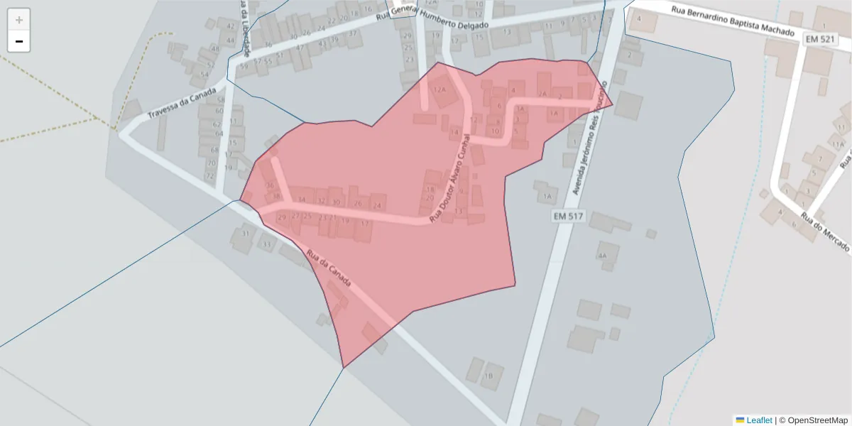 Mapa detalhado do código postal 7830-506 com limites, códigos postais vizinhos e agências dos correios