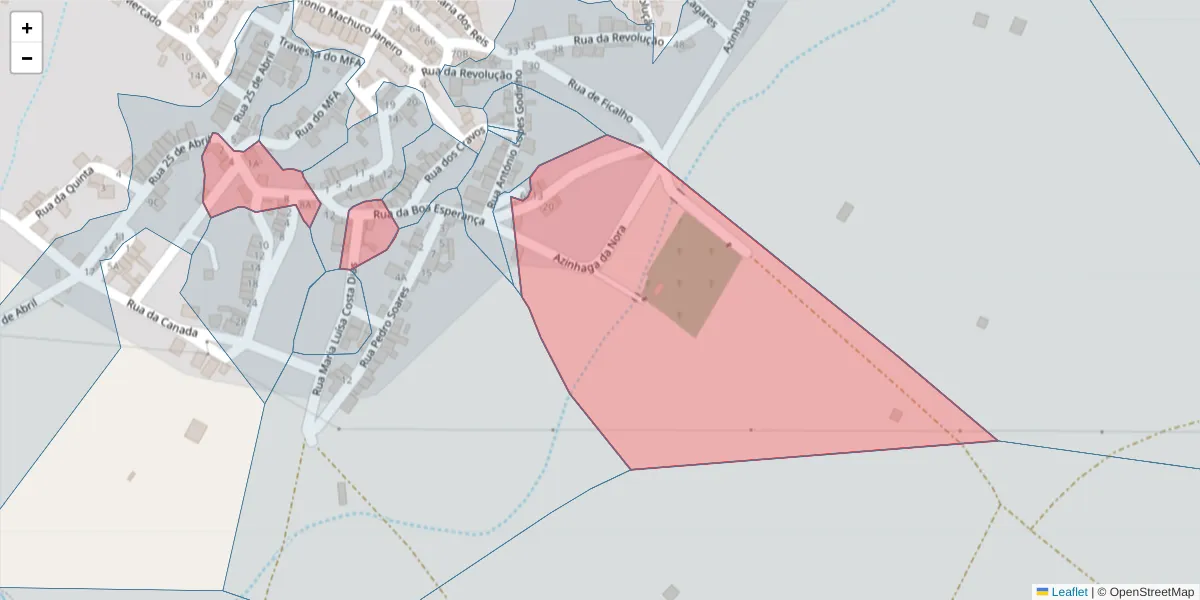 Mapa detalhado do código postal 7830-512 com limites, códigos postais vizinhos e agências dos correios