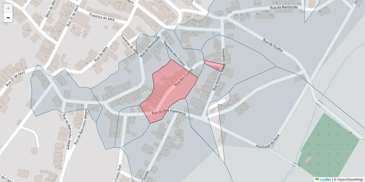 Mapa detalhado do código postal 7830-519 com limites, códigos postais vizinhos e agências dos correios