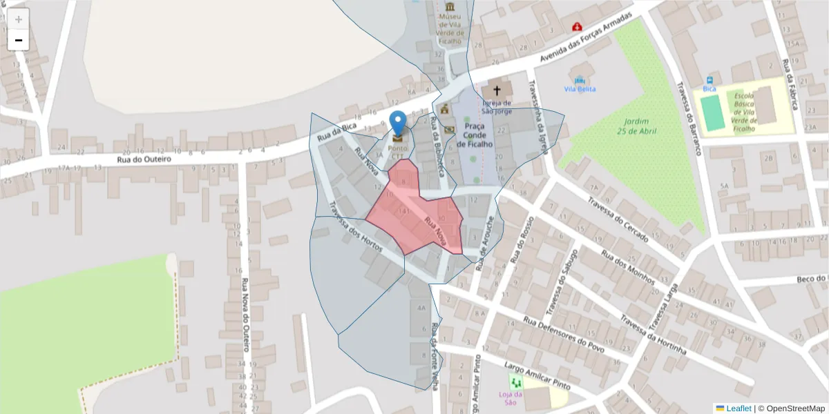 Mapa detalhado do código postal 7830-595 com limites, códigos postais vizinhos e agências dos correios