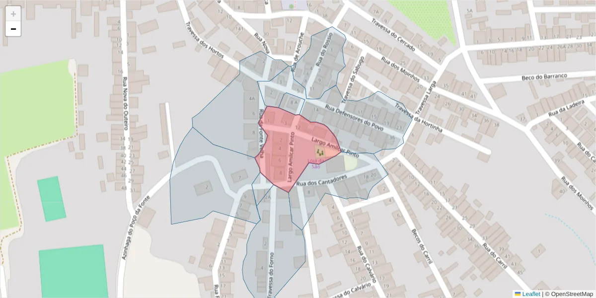 Mapa detalhado do código postal 7830-622 com limites, códigos postais vizinhos e agências dos correios