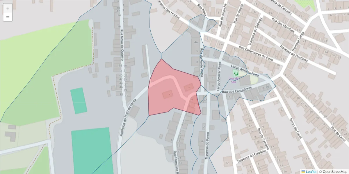 Mapa detalhado do código postal 7830-624 com limites, códigos postais vizinhos e agências dos correios