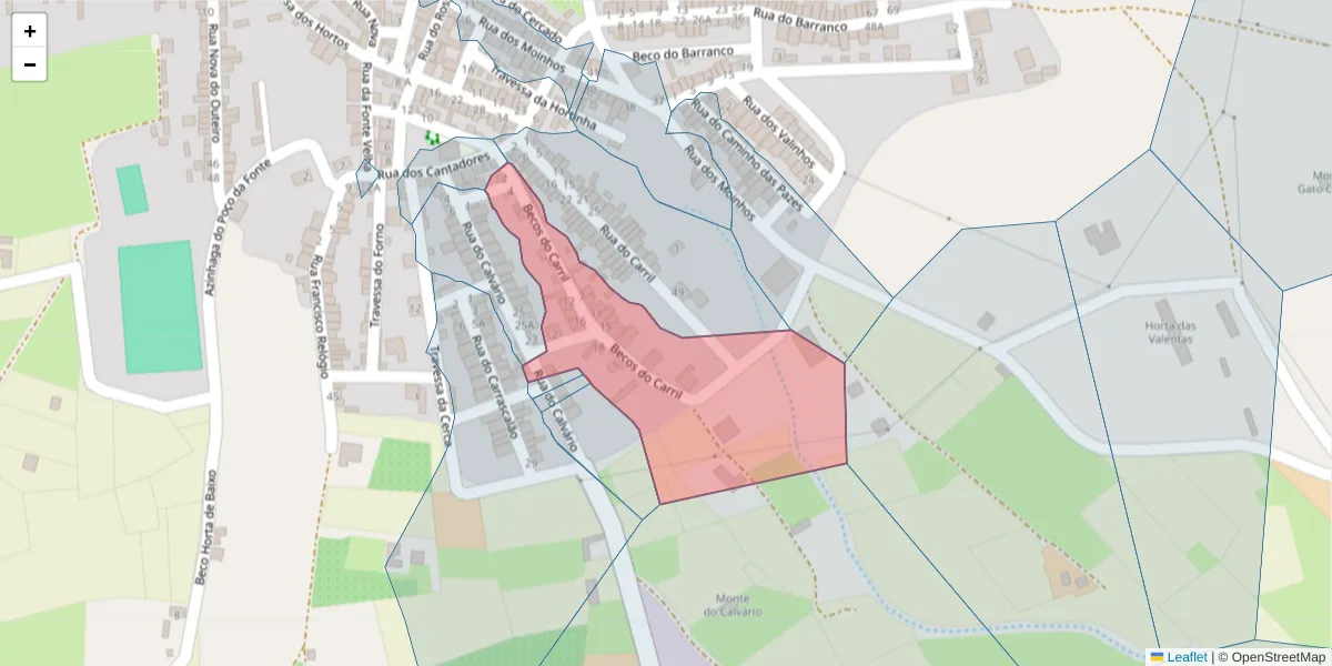 Mapa detalhado do código postal 7830-629 com limites, códigos postais vizinhos e agências dos correios