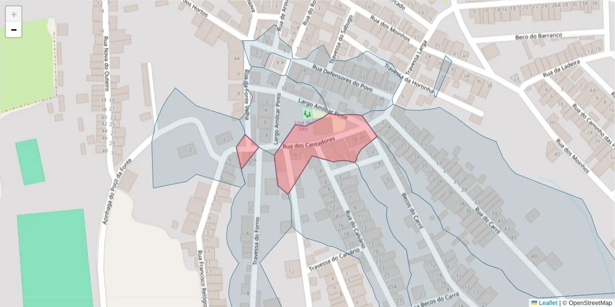 Mapa detalhado do código postal 7830-632 com limites, códigos postais vizinhos e agências dos correios
