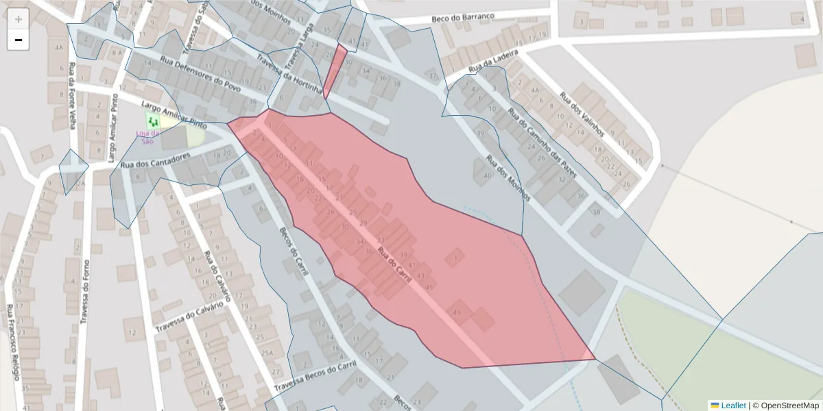 Mapa detalhado do código postal 7830-634 com limites, códigos postais vizinhos e agências dos correios