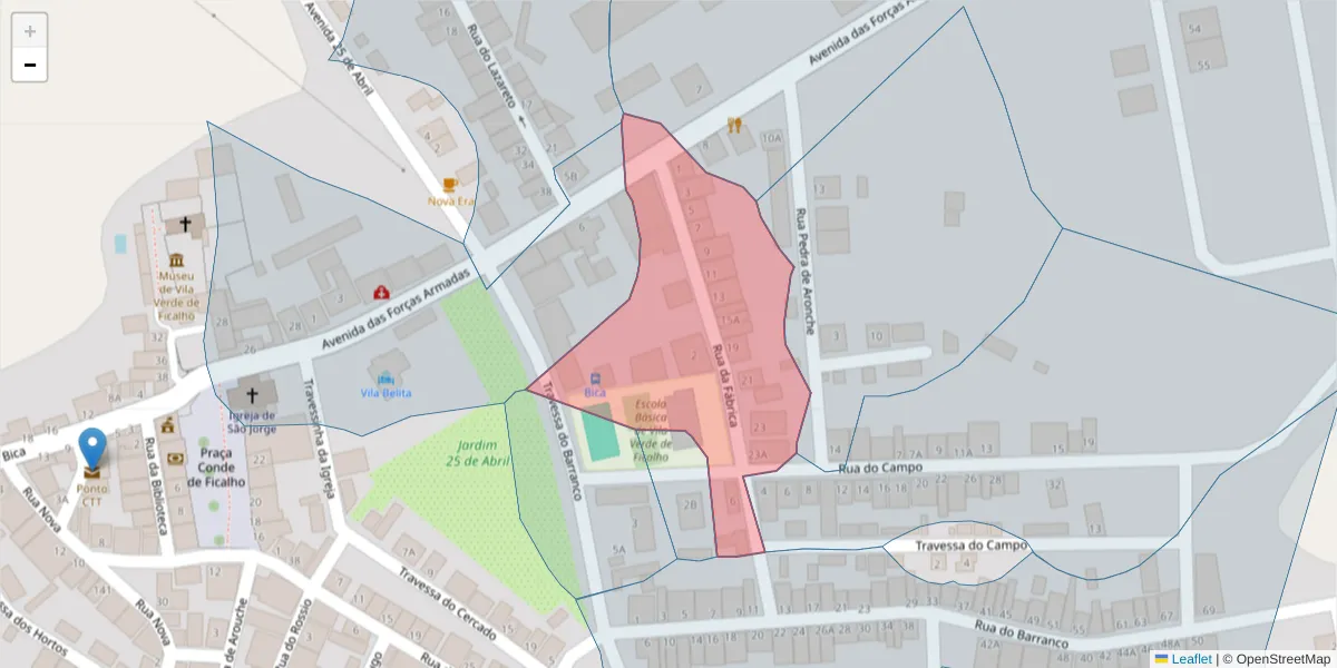 Mapa detalhado do código postal 7830-637 com limites, códigos postais vizinhos e agências dos correios
