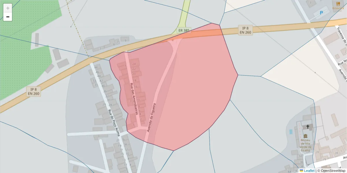 Mapa detalhado do código postal 7830-638 com limites, códigos postais vizinhos e agências dos correios