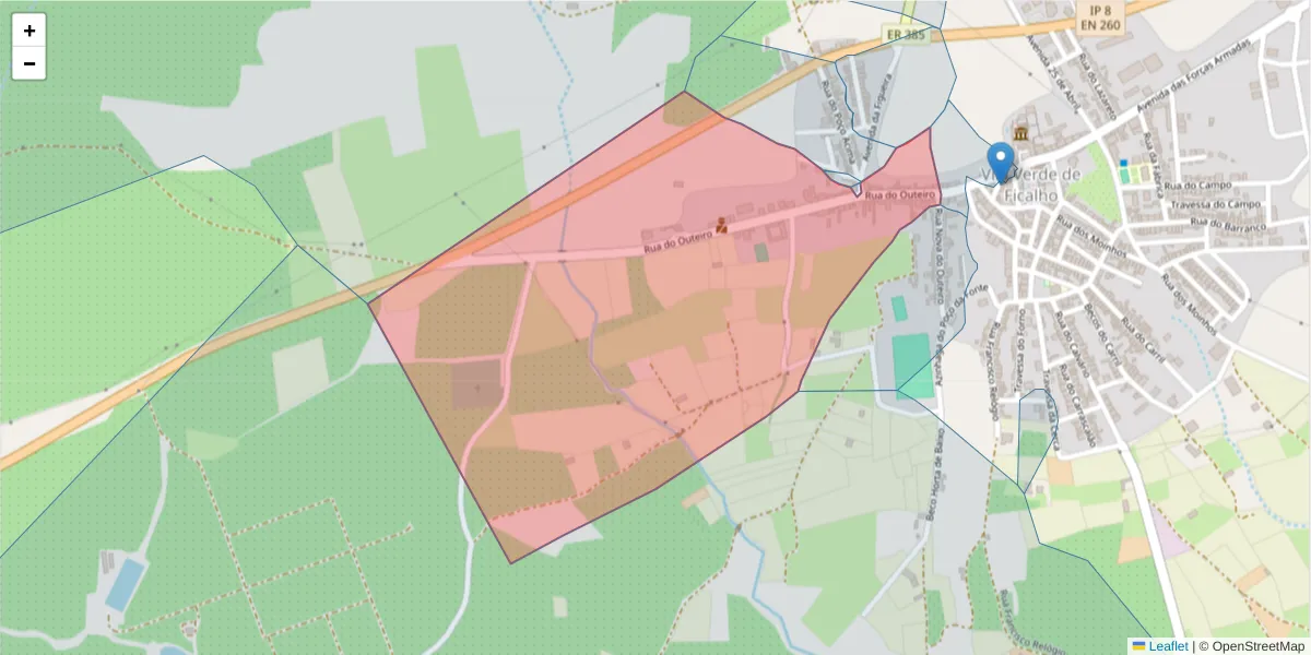 Mapa detalhado do código postal 7830-654 com limites, códigos postais vizinhos e agências dos correios