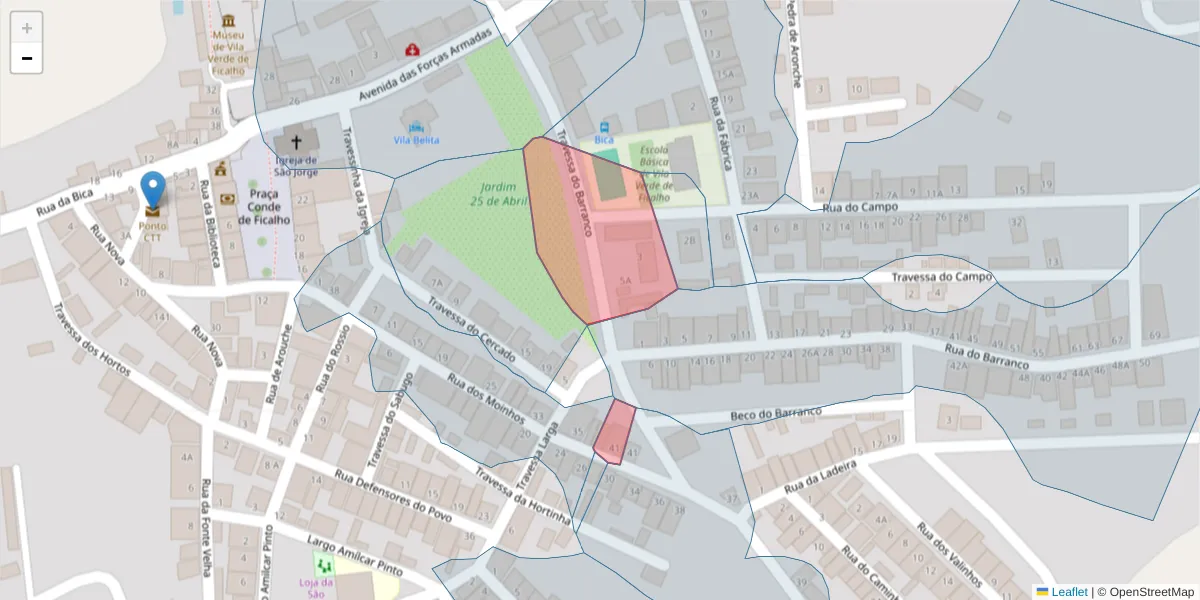 Mapa detalhado do código postal 7830-661 com limites, códigos postais vizinhos e agências dos correios