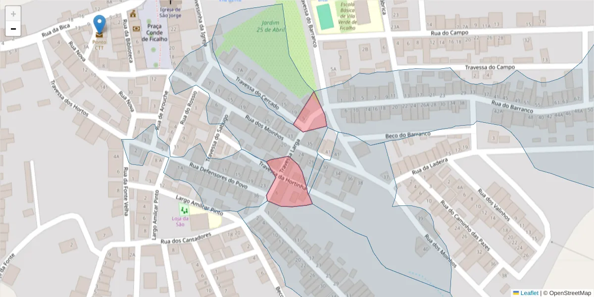 Mapa detalhado do código postal 7830-665 com limites, códigos postais vizinhos e agências dos correios