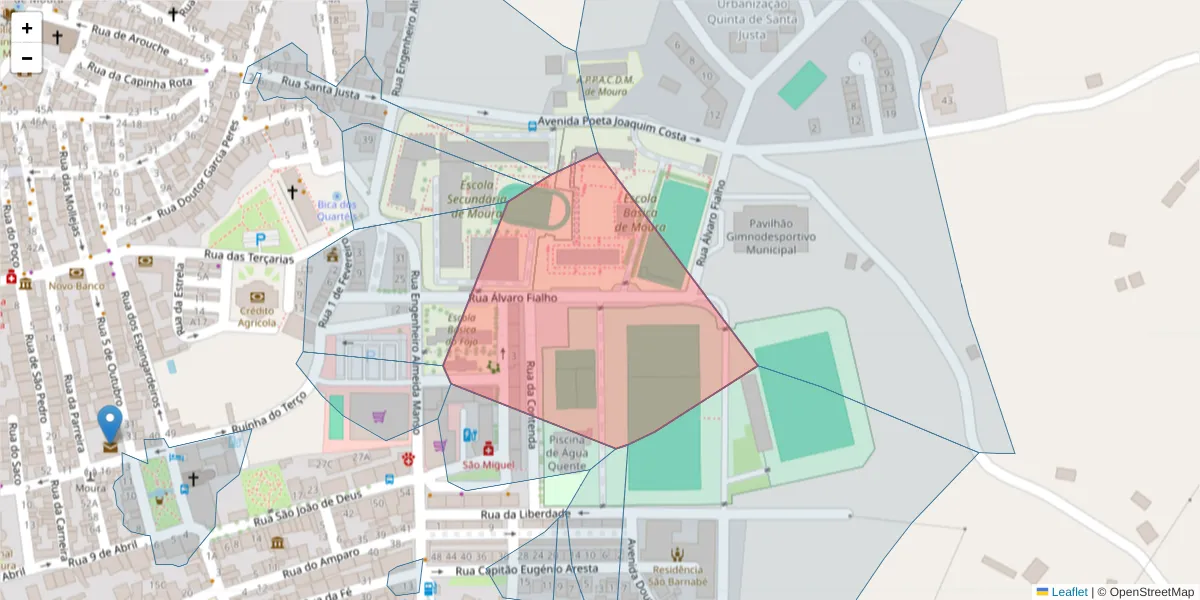 Mapa detalhado do código postal 7860-056 com limites, códigos postais vizinhos e agências dos correios