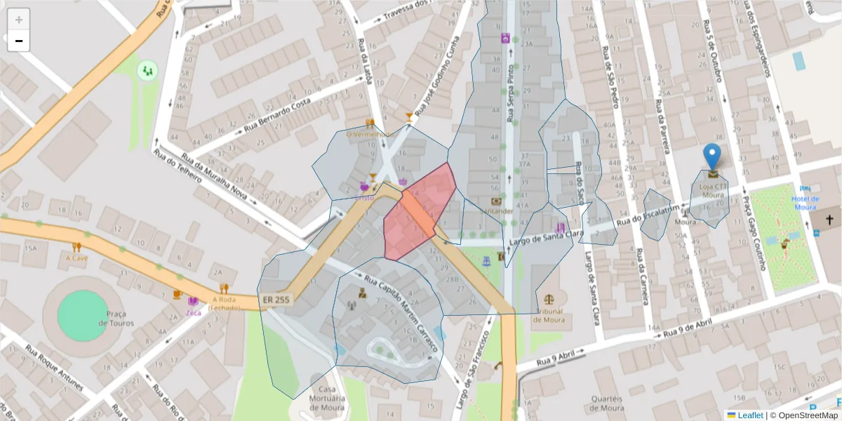Mapa detalhado do código postal 7860-060 com limites, códigos postais vizinhos e agências dos correios
