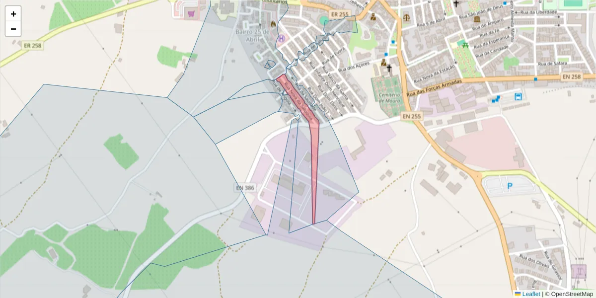Mapa detalhado do código postal 7860-062 com limites, códigos postais vizinhos e agências dos correios