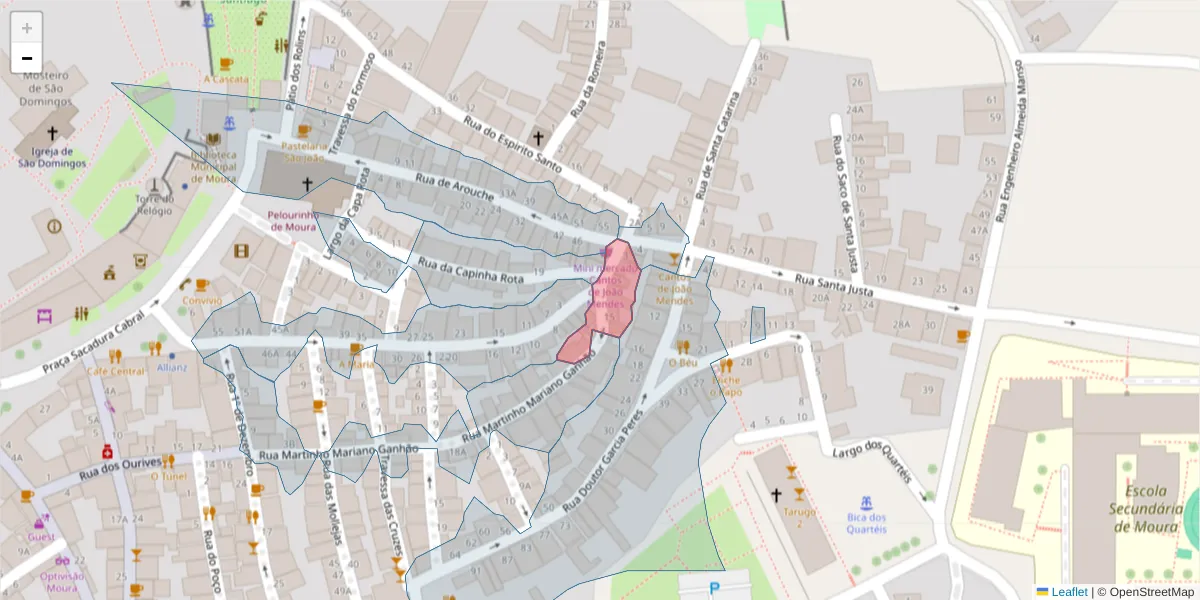 Mapa detalhado do código postal 7860-118 com limites, códigos postais vizinhos e agências dos correios