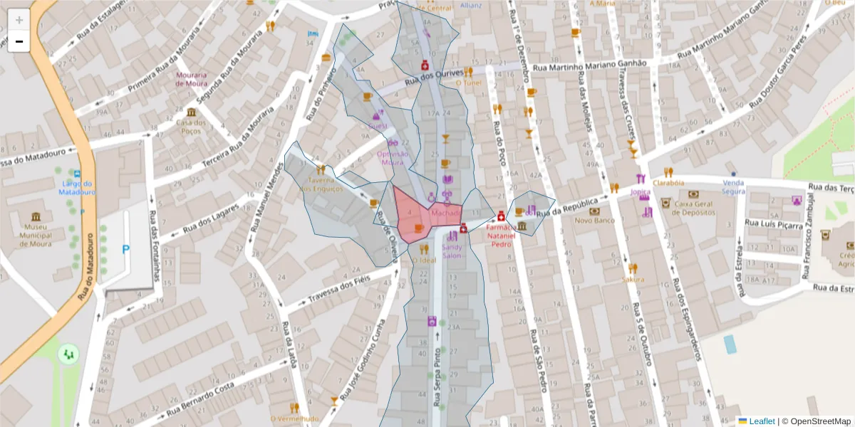 Mapa detalhado do código postal 7860-120 com limites, códigos postais vizinhos e agências dos correios