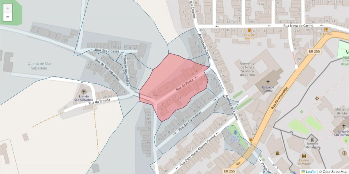 Mapa detalhado do código postal 7860-139 com limites, códigos postais vizinhos e agências dos correios