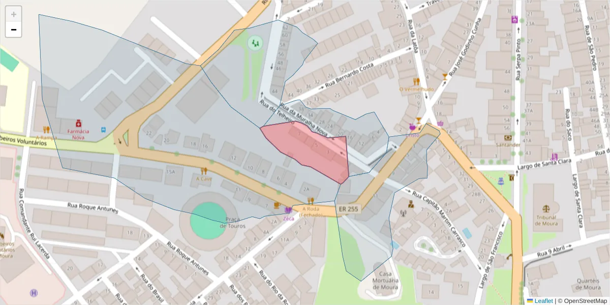 Mapa detalhado do código postal 7860-169 com limites, códigos postais vizinhos e agências dos correios