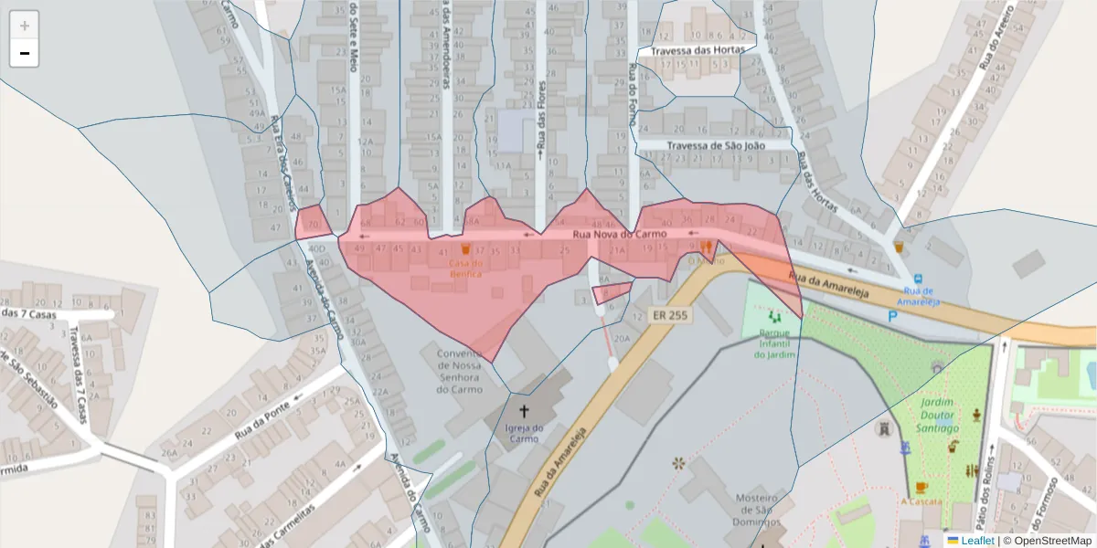 Mapa detalhado do código postal 7860-180 com limites, códigos postais vizinhos e agências dos correios
