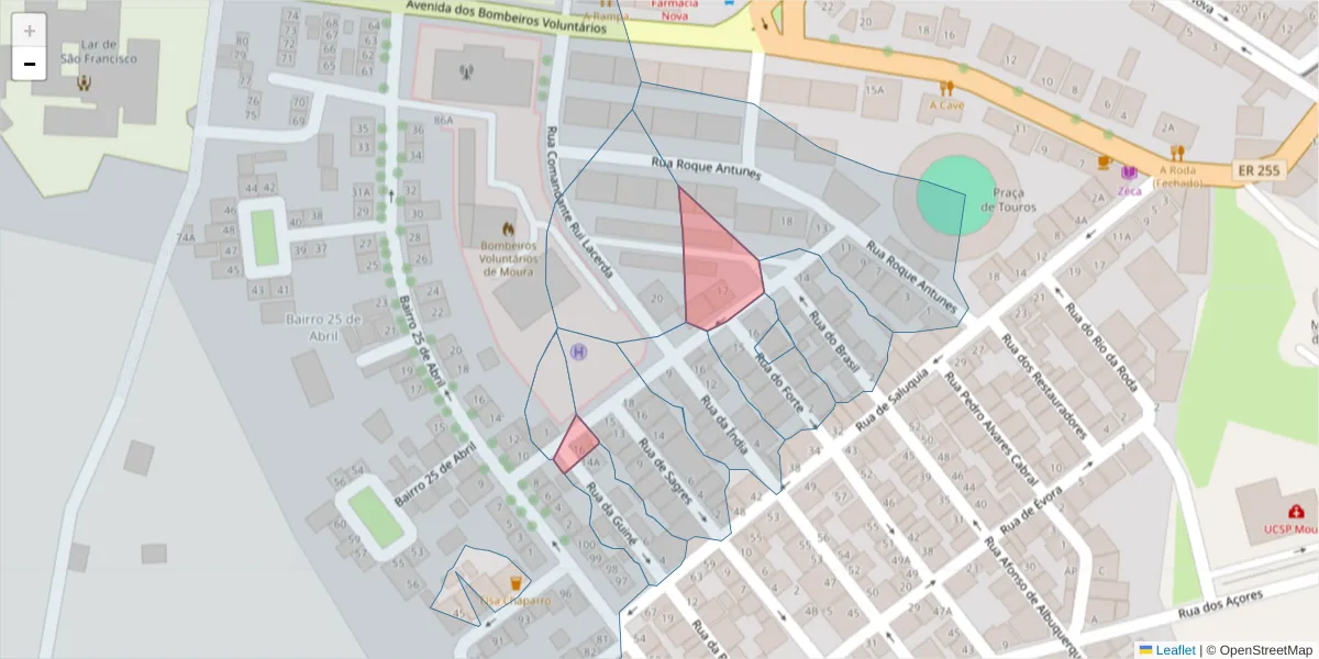 Mapa detalhado do código postal 7860-181 com limites, códigos postais vizinhos e agências dos correios