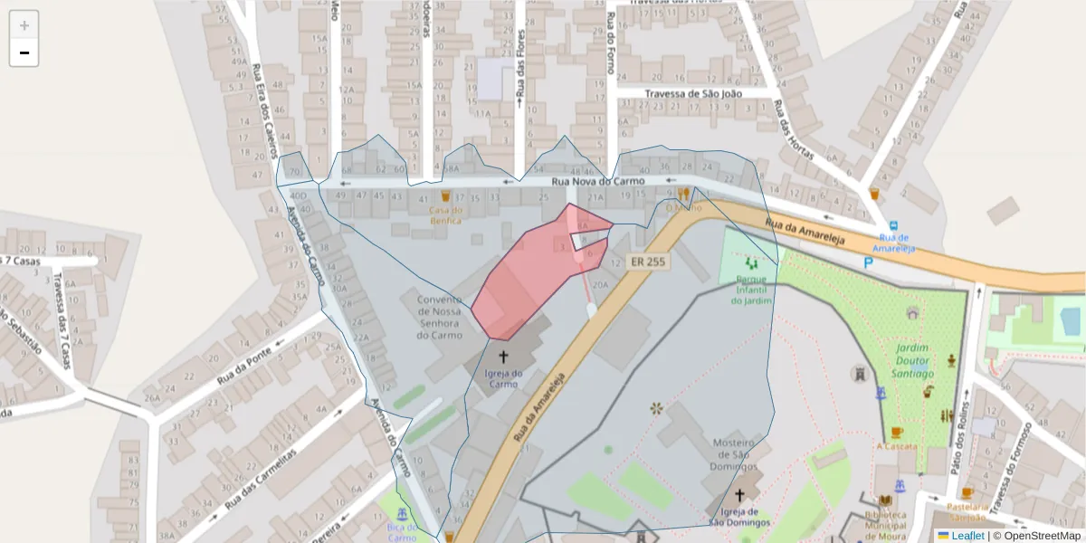 Mapa detalhado do código postal 7860-192 com limites, códigos postais vizinhos e agências dos correios