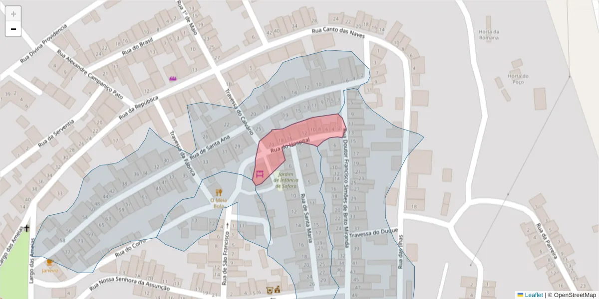 Mapa detalhado do código postal 7875-073 com limites, códigos postais vizinhos e agências dos correios
