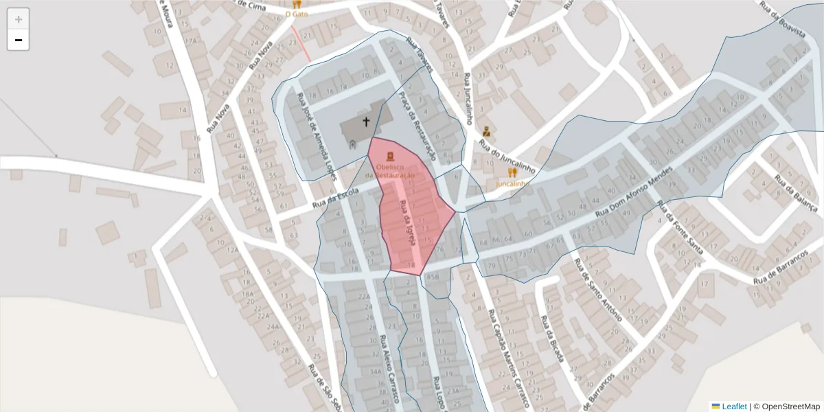 Mapa detalhado do código postal 7875-161 com limites, códigos postais vizinhos e agências dos correios