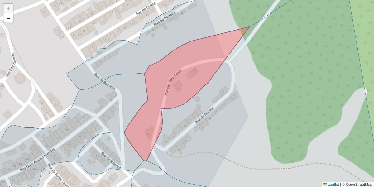 Mapa detalhado do código postal 7875-166 com limites, códigos postais vizinhos e agências dos correios