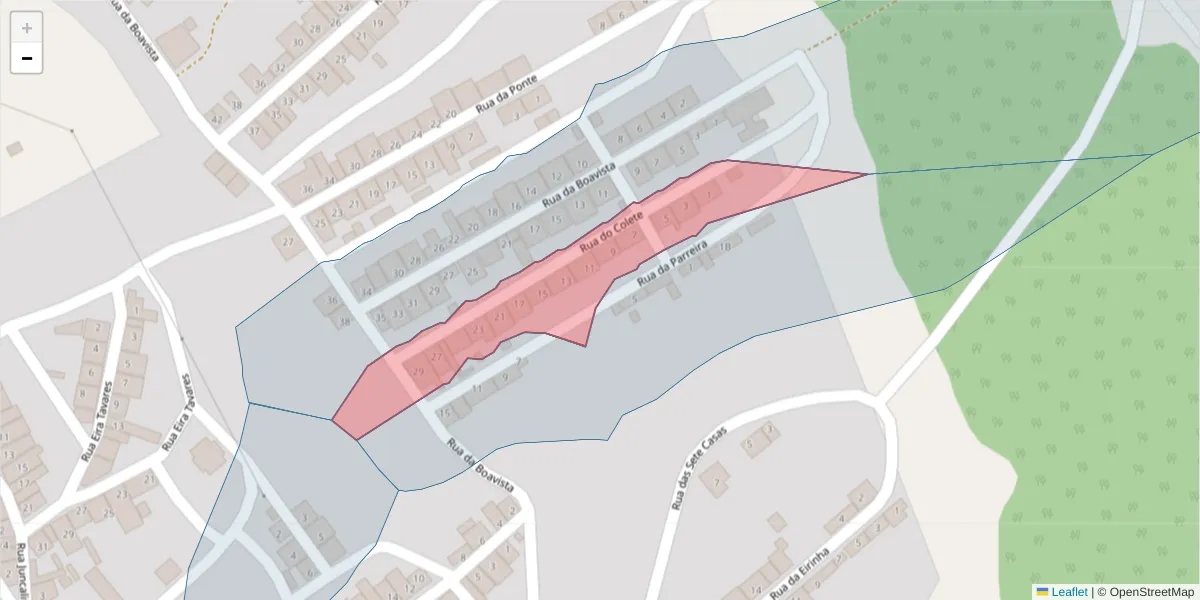 Mapa detalhado do código postal 7875-173 com limites, códigos postais vizinhos e agências dos correios