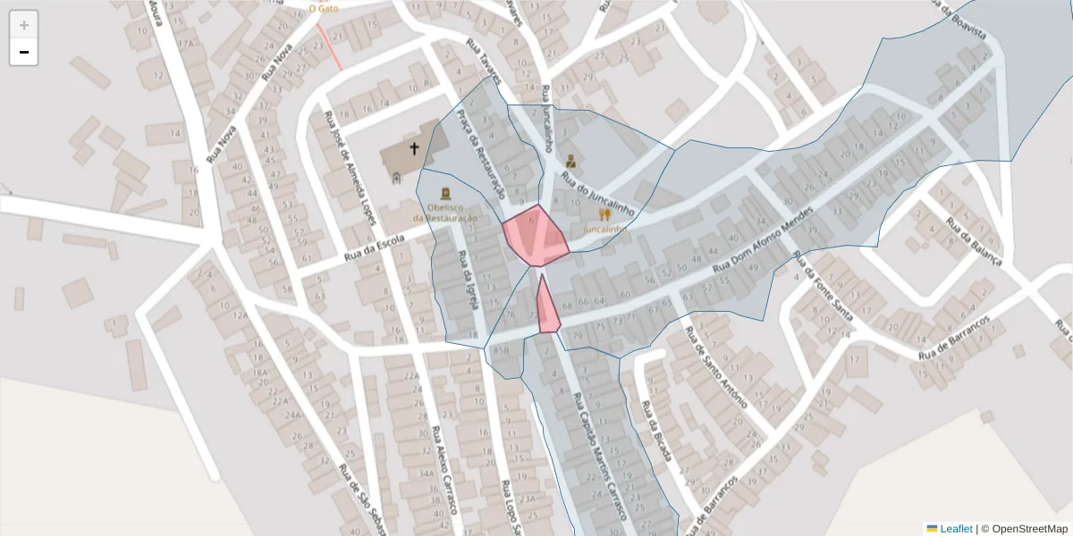 Mapa detalhado do código postal 7875-184 com limites, códigos postais vizinhos e agências dos correios