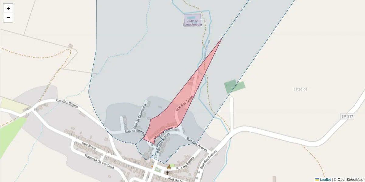 Mapa detalhado do código postal 7875-251 com limites, códigos postais vizinhos e agências dos correios
