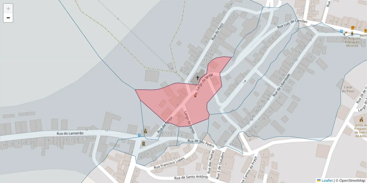 Mapa detalhado do código postal 7875-350 com limites, códigos postais vizinhos e agências dos correios