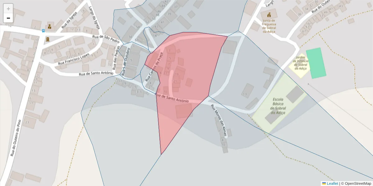 Mapa detalhado do código postal 7875-352 com limites, códigos postais vizinhos e agências dos correios