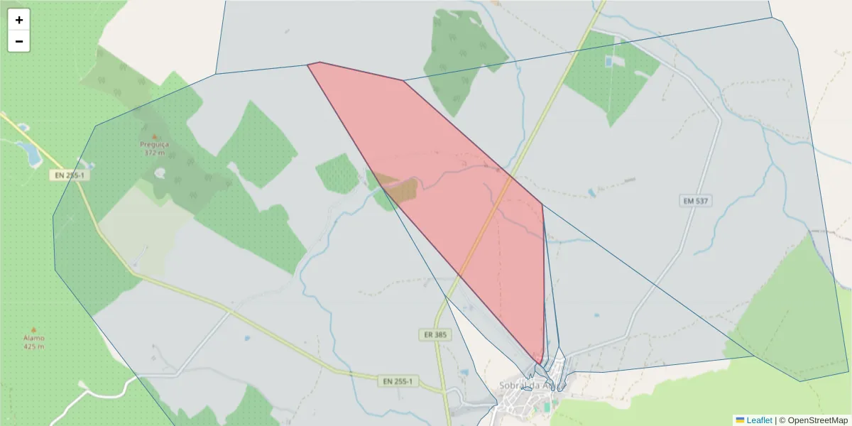 Mapa detalhado do código postal 7875-357 com limites, códigos postais vizinhos e agências dos correios