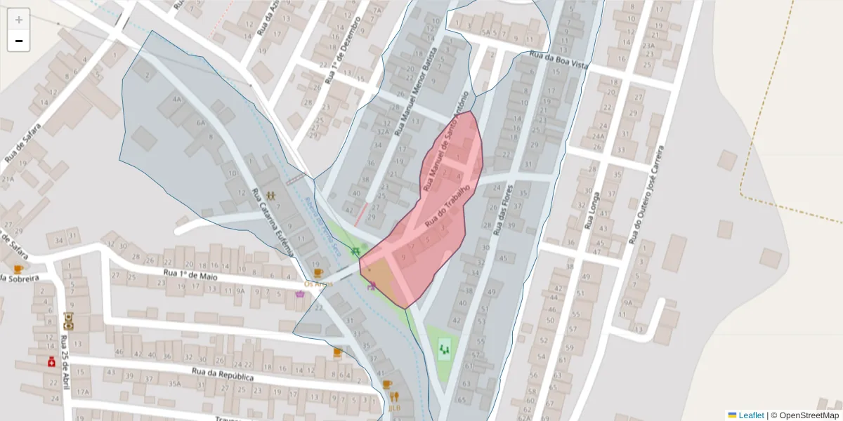 Mapa detalhado do código postal 7875-371 com limites, códigos postais vizinhos e agências dos correios