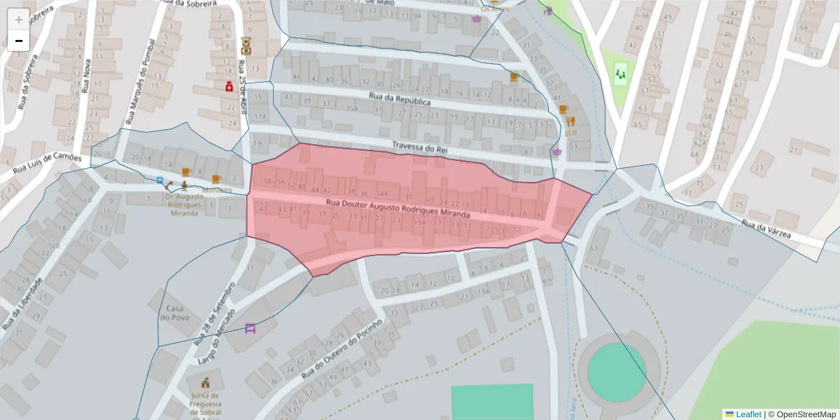 Mapa detalhado do código postal 7875-372 com limites, códigos postais vizinhos e agências dos correios