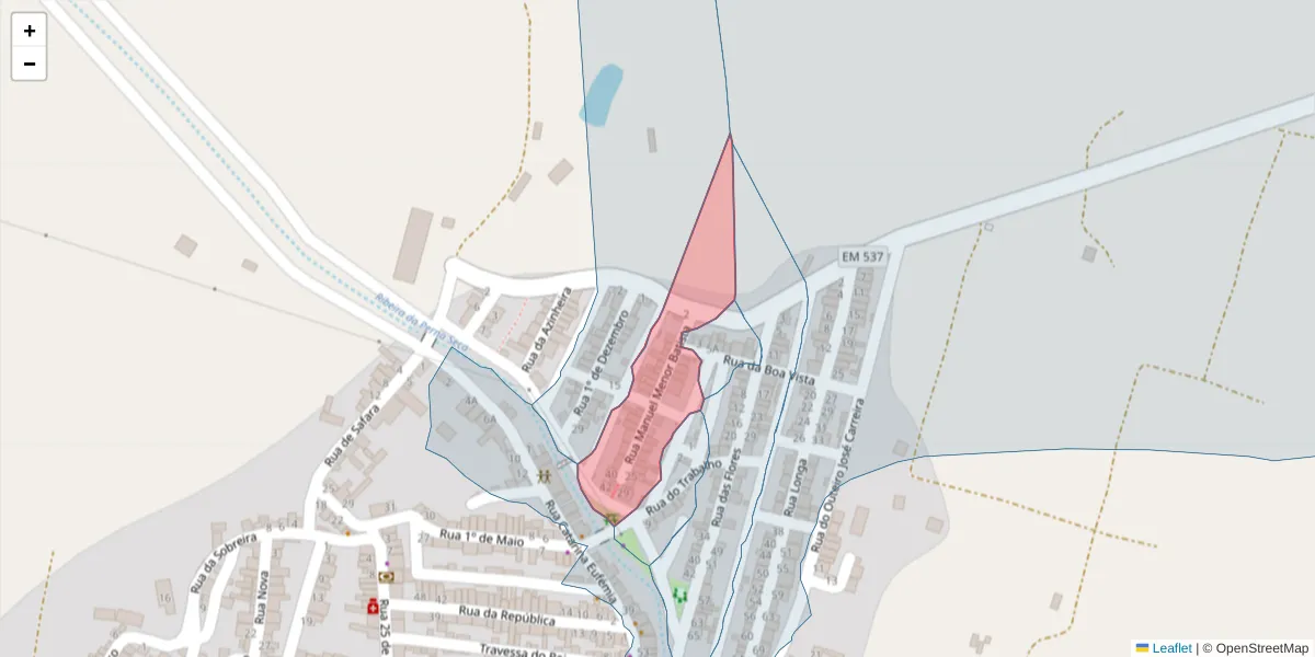 Mapa detalhado do código postal 7875-376 com limites, códigos postais vizinhos e agências dos correios
