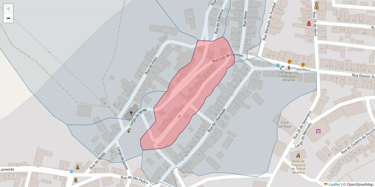 Mapa detalhado do código postal 7875-386 com limites, códigos postais vizinhos e agências dos correios