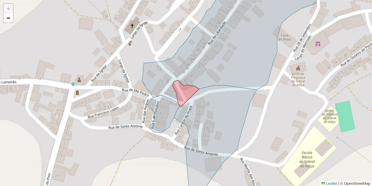 Mapa detalhado do código postal 7875-390 com limites, códigos postais vizinhos e agências dos correios