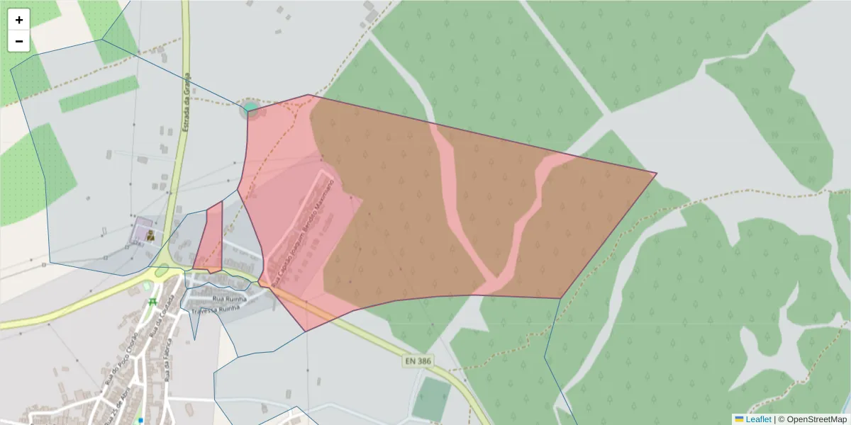 Mapa detalhado do código postal 7885-026 com limites, códigos postais vizinhos e agências dos correios